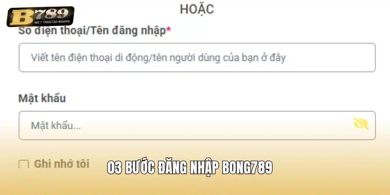 03 bước đăng nhập Bong789